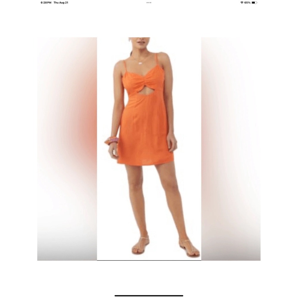 O'Neill Orange Cut Out Mini Dress Medium Sleeveless Casual Summer Party Sundress